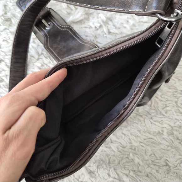 Shein Y2K Dark Brown Buckle Shoulder Bag – Goth Grunge Utility Aesthetic - Picture 13 of 16